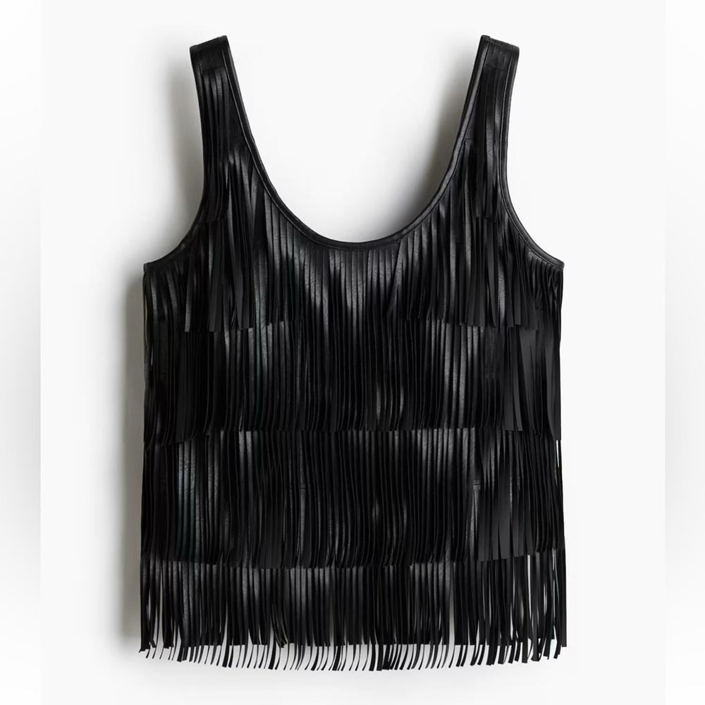 H&M COATED FRINGED TANK TOP